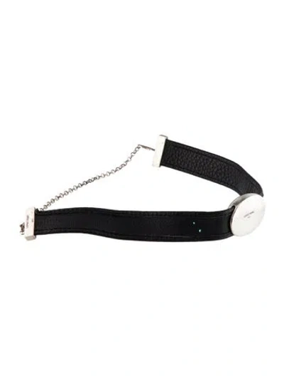 Pre-owned Sophie Buhai Anais Leather Choker, 17" In Black