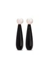 Sophie Buhai Long Dripping Stone Sterling Silver Drop Earrings With Onyxes In Black