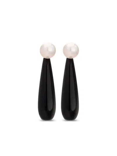 SOPHIE BUHAI ANGELYNE ONYX PEARL EARRINGS