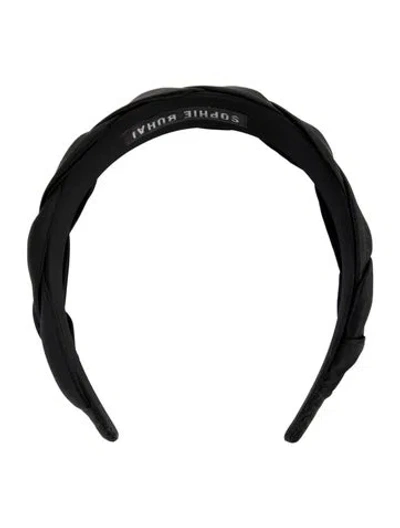 Pre-owned Sophie Buhai Braided Accent Headband In Black