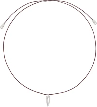 Sophie Buhai Brown & Silver Tiny Spear Choker In Black