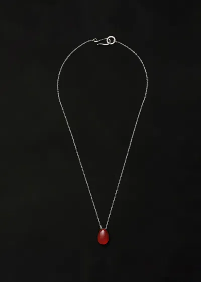 Sophie Buhai Carnelian Tiny Egg Pendant In Silver