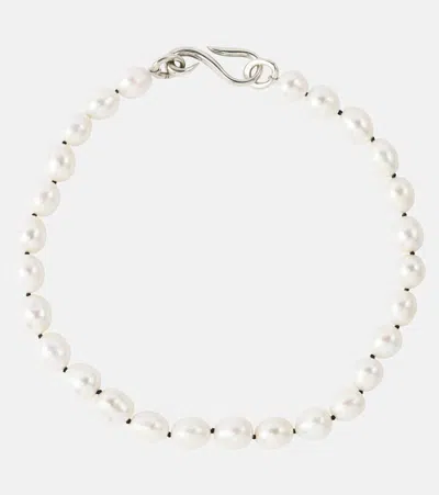 Sophie Buhai Deco Collar Sterling Silver Necklace With Pearls In White