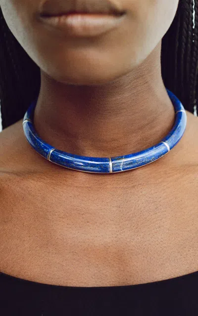 Sophie Buhai Division Lapis Collar Necklace In Blue