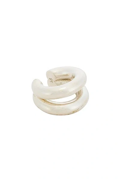 Sophie Buhai Double Bagel Single Ear Cuff In Sterling Silver