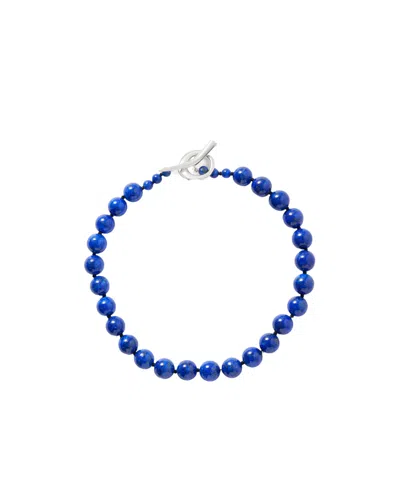Sophie Buhai Everyday Boule Silver, Cord And Lapis Lazuli Necklace In Black