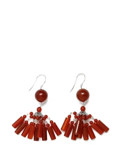 Sophie Buhai Flamenco Carnelian Tassel Earrings In Red
