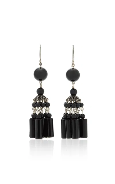 Sophie Buhai Flamenco Silver Onyx Earrings In Multi