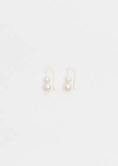 Sophie Buhai Gold Double Pearl Earrings In 14k Gold-filled/white