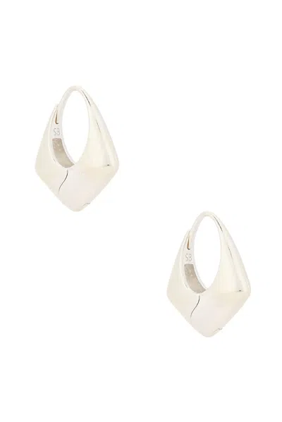 Sophie Buhai Large Pyramid Hoop Earrings In Sterling Silver