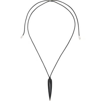 Sophie Buhai Spear Silver, Onyx And Cord Necklace In Black