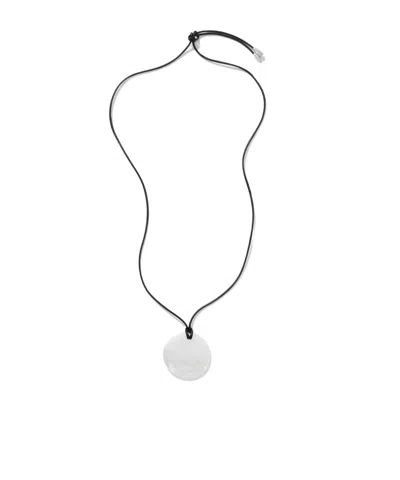 Sophie Buhai Medium Full Moon Cord, Quartz And Silver Necklace In Black