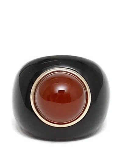 Sophie Buhai Moon Carnelian Onyx Ring In Black