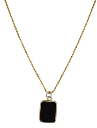 Pre-owned Sophie Buhai Onyx Rectangle Pendant Necklace, 18" In Multi
