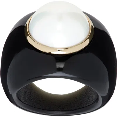 Sophie Buhai Pearl Moon Ring In Black