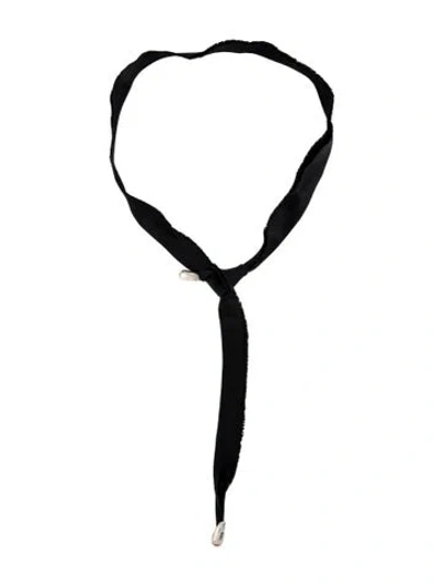 Pre-owned Sophie Buhai Silk Elegant Shoelace Choker Necklace, 26" In Black