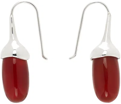 Sophie Buhai Silver & Red Dripping Stone Earrings In Carnelian