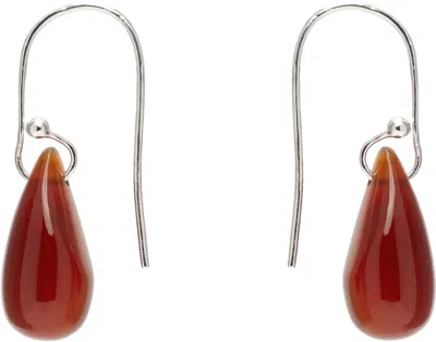Sophie Buhai Silver & Red Droplet Earrings In Burgundy