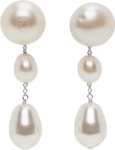 Sophie Buhai Silver & White Medium Eleanor Earrings In White Pearl