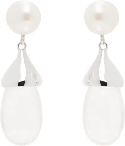 Sophie Buhai Silver Quartz Audrey Earrings In White