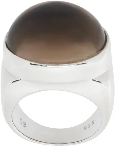 Sophie Buhai Silver Small Awakening Ring In Smoky Quartz