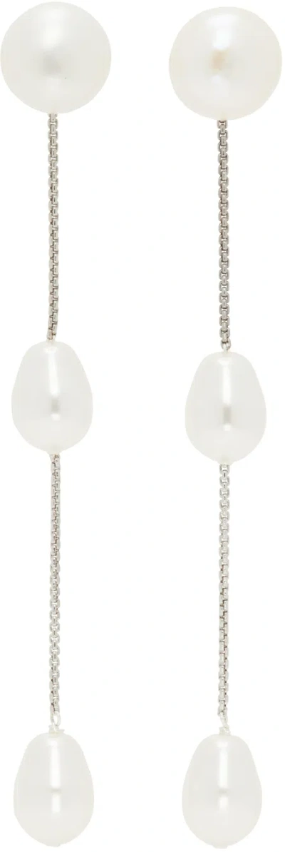 Sophie Buhai Silver Small Pearl Drop Earrings In Sterling Silver