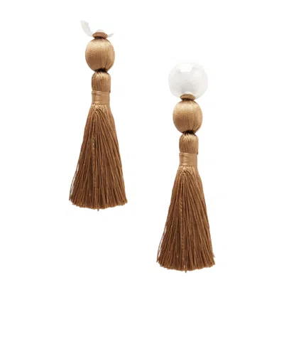 Sophie Buhai Silver Tassel Earrings In Transparent