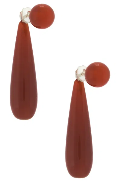 Sophie Buhai Small Angelika Earrings In Carnelian & Sterling Silver