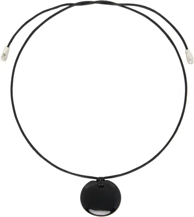 Sophie Buhai Small Full Moon Pendant Necklace In Black
