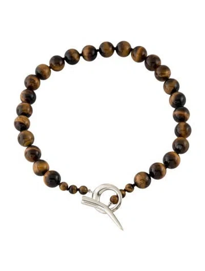 Pre-owned Sophie Buhai Tiger's Eye Quartz Everyday Boule Collar, 16" In Multi