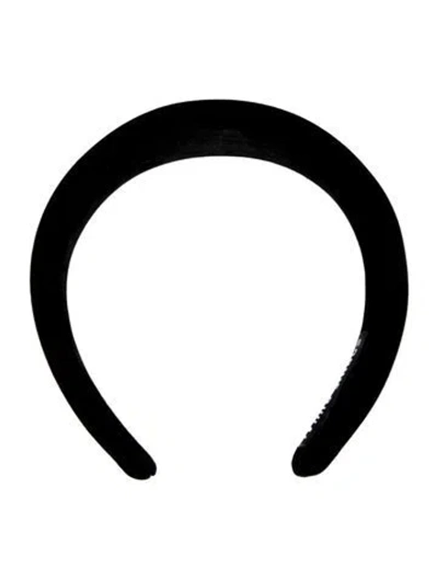 Pre-owned Sophie Buhai Velvet Padded Headband In Black
