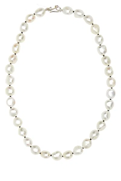 Sophie Buhai White Simple Baroque Pearl Collar Necklace In Sterling Silver