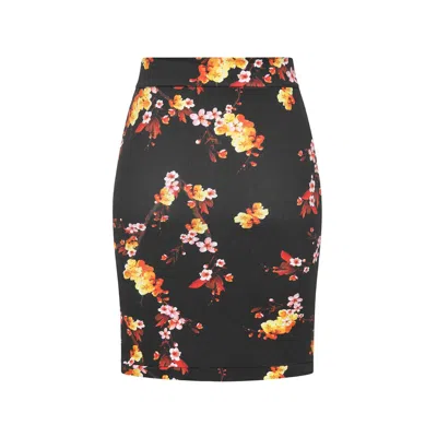 Sophie Cameron Davies Women's Black & Red Floral Jersey Skirt