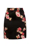 Sophie Cameron Davies Women's Black Peony Silk Mini Skirt In Black