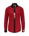 Sophie Cameron Davies Women's Burgundy Red Classic Silk Shirt In Red