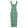 Sophie Cameron Davies Women's Green Floral Cotton Maxi Dress In Green