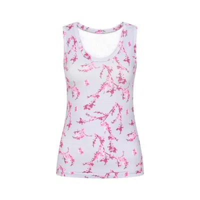 Sophie Cameron Davies Women's Grey & Pink Floral Vest Top