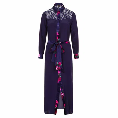 Sophie Cameron Davies Women's Midnight Blue Silk Maxi Dress In Purple