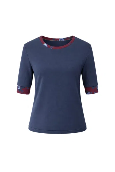 Sophie Cameron Davies Women's Navy Blue Cotton T-shirt