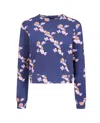 Sophie Cameron Davies Women's Navy Blue Floral Cotton Sweatshirt In Blue