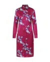 Sophie Cameron Davies Women's Pink / Purple Berry Pink Peony Silk Midi Dress In Pink/purple