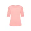 Sophie Cameron Davies Women's Pink / Purple Coral Cotton Lace Sleeve T-shirt In Pink/purple