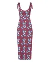 Sophie Cameron Davies Women's Purple Maroon Floral Cotton Maxi Dress In Purple