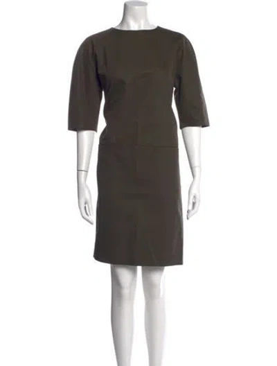 Pre-owned Sophie D'hoore Crew Neck Knee-length Dress In Green