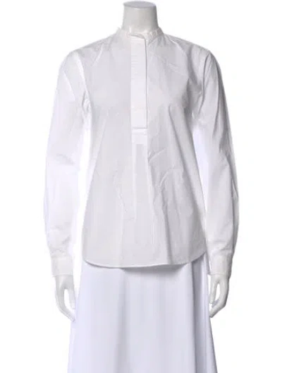Pre-owned Sophie D'hoore Long Sleeve Blouse In White