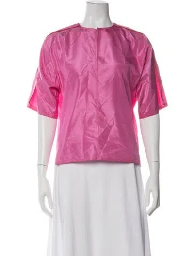 Pre-owned Sophie D'hoore Silk Crew Neck Top In Pink