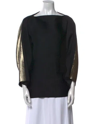 Pre-owned Sophie D'hoore Wool Bateau Neckline Blouse In Black