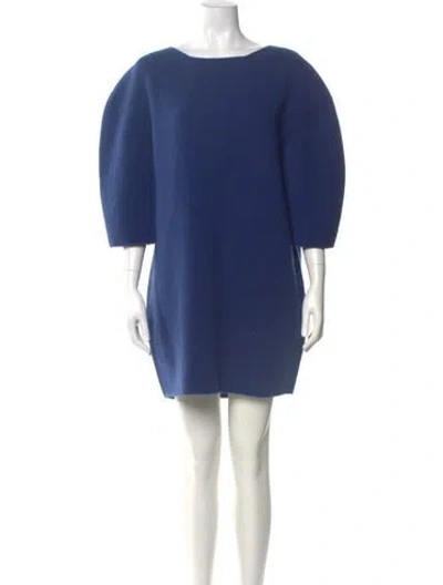 Pre-owned Sophie D'hoore Wool Mini Dress In Blue