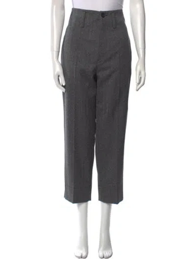 Pre-owned Sophie D'hoore Wool Straight Leg Pants In Gray
