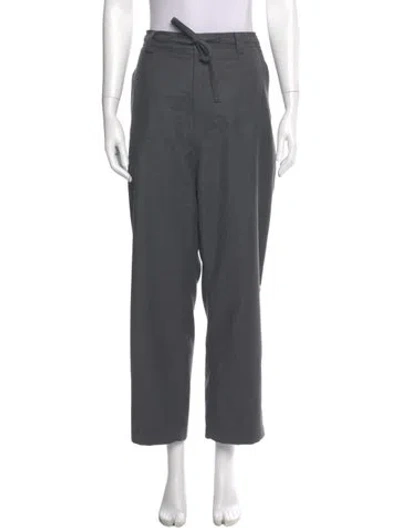 Pre-owned Sophie D'hoore Wool Straight Leg Pants In Gray